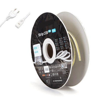 Merkur COB LED Strip Til 230V i 6500K, 8W/m, IP65 - 50 Meter