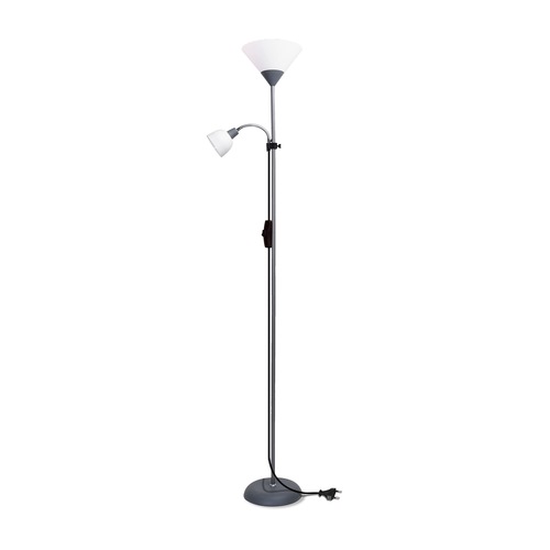 Combi Up/Down Gulvlampe Til 1 x E14+E27 Med Flex-Arm i Grå