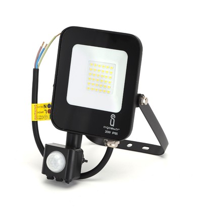 Aigostar LED Projektør 20W m/Sensor i 6500K, IP65, 230V - Sort