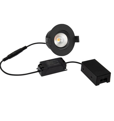 HiluX D3 Tilt360 LED Indbygningsspot 6W i 3000K, Ra97, Dim - Sort