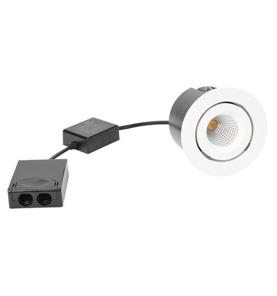 D12 LED Downlight Spot På 9W i 3000K, Dæmpbar, Ra97 i Hvid