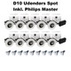 10 x Hilux D10 Udendørs Spot i Hvid - inkl. 10 x Philips Master Value 3000K
