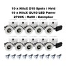 10 x Hilux D10 Spot i Hvid - inkl. 10 x HiluX V1 2700K Ra90