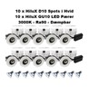 10 x Hilux D10 Spot i Hvid - inkl. 10 x HiluX V1 3000K Ra90