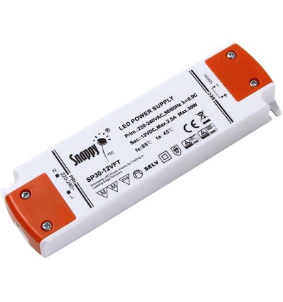 Snappy kvalitets LED driver 230V til 12V - 0-30 Watt