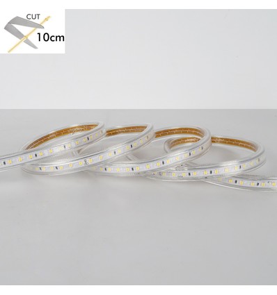 5 m . CUT10 LED Strip Til 230V i 6500K, 10W/m, Dim, IP67