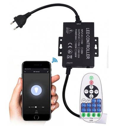 WiFi Controller + Fjernbetjening 230V Til CUT10 LED Strip