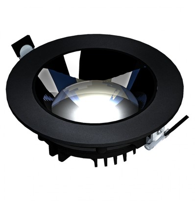 Model XL nedsænket downlight - justerbar retning 30W 30° 220x70 mm, sort