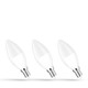 3 stk. E14 6W LED kertepære - C37, Varm hvid, 3000K