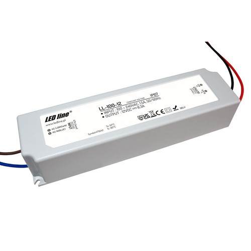 LED-line LED Driver Til 12V, MAX 100 Watt, IP67, 230V