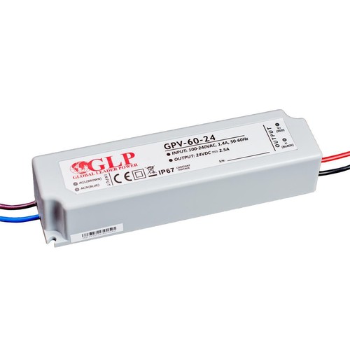 GLP LED Driver Til 24V MAX 60Watt LED, IP67, 230V