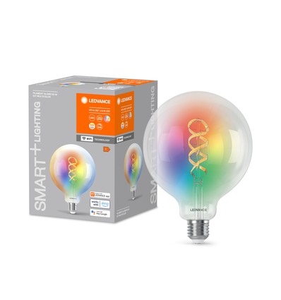 LEDVANCE SMART+ WiFi E27 Klar LED Globe G125, 4,8W i RGB+CCT