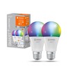 LEDVANCE SMART+ WiFi E27 Mat LED Pære 9W RGB+CCT (2-Pak)