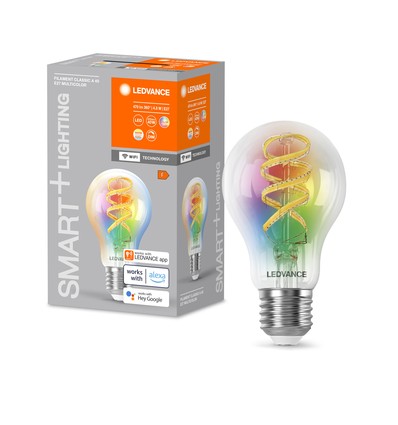 LEDVANCE SMART+ WiFi E27 Klar Filament LED Pære 4,8W i RGB+TW