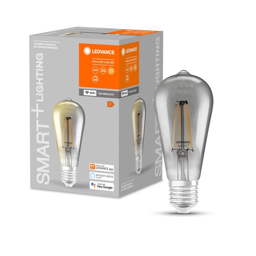 LEDVANCE SMART+ WiFi E27 Røgfarve Edison LED Pære 6W i 2500K