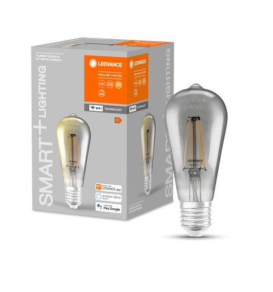 LEDVANCE SMART+ WiFi E27 Røgfarve Edison LED Pære 6W i 2500K