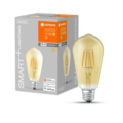 LEDVANCE SMART+ WiFi E27 Gylden Edison LED Pære 6W i 2400K