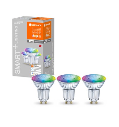 LEDVANCE SMART+ WiFi GU10 LED Pære 4,9W i RGB+CCT (3-Pak)