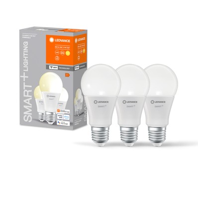 LEDVANCE SMART+ WiFi E27 Mat LED Pære 9W i 2700K (3-Pak)