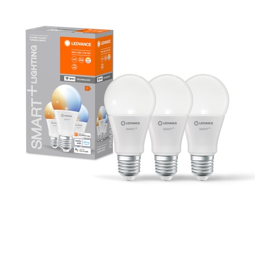 Outlet: LEDVANCE SMART+ WiFi E27 Mat LED Pære 9W 2700K-6500K (3-Pak)