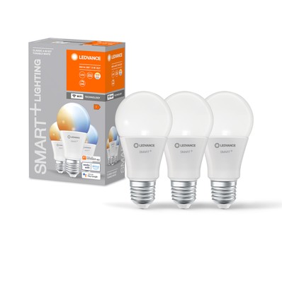 LEDVANCE SMART+ WiFi E27 Mat LED Pære 9W 2700K-6500K (3-Pak)