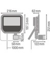 Prof. LED Flood Arbejdslampe 100º IP65 50W 5500Lm 4000K Med Sensor