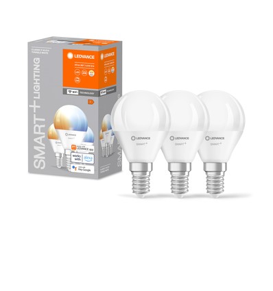 LEDVANCE SMART+ WiFi E14 LED Kronepære 4,9W i CCT (3-Pak)