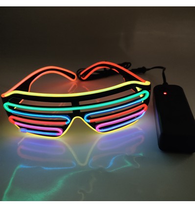 80er NEON LED Briller Med Farvede Lys og Blinkende Effekt