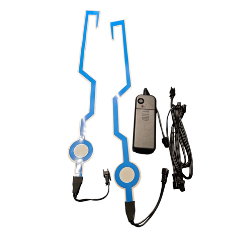 Outlet: Styrthjelm Strips i Blå LED Lys og Blinkende Effekt