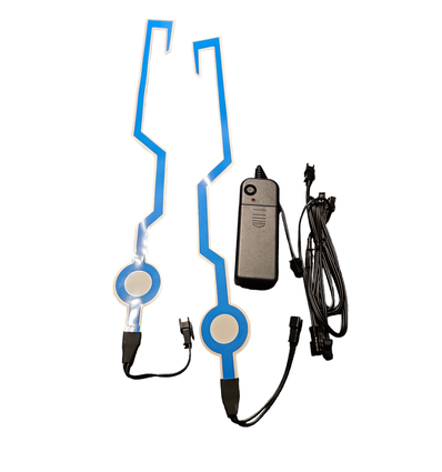 Outlet: Styrthjelm Strips i Blå LED Lys og Blinkende Effekt