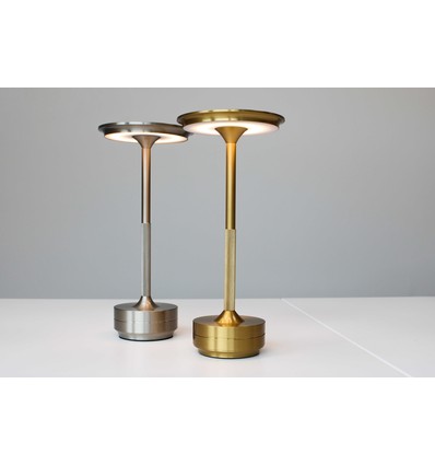 Opladelig LED bordlampe - Sølv, touch dæmpbar, CCT, IP20