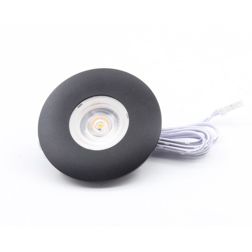 2,5W Ø6,8cm Cabi68 møbelspot RA91 - 12V DC, Hul: Ø5,5 cm, Mål: Ø6,8 cm, Sort