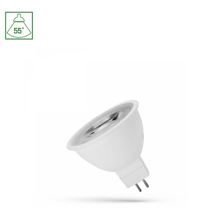 GU5.3 MR16 6W LED pære, 12V - 450lm, 55°, varm hvid, 3000K