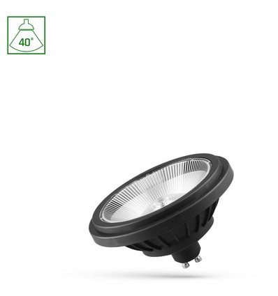 LED AR111 GU10 14W - 230V, Basic 2, 40°, Neutral Hvid, Sort, Spectrum.