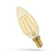 E14 2W LED kertepære - C35, kultråd, rav farvet glas, ekstra varm