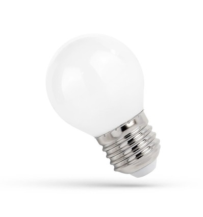 E27 1W LED kronepære - G45, matteret glas