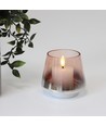LED Bloklys, 2 stk, flammeeffekt, hvid - 5cm høj, Ø5cm, virker med fjernbetj, ægte stearin