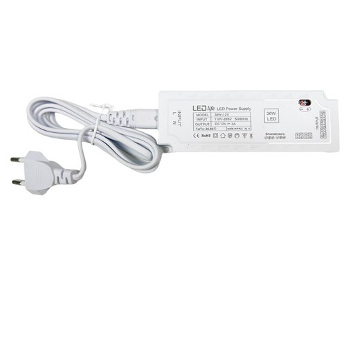 36W møbelspot strømforsyning - Plug and Play, Til Sono, Cabi og Reco møbelspot, maks. 6 spot