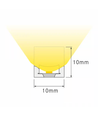 5m AnyCut Neon Flex 10x10 Varm hvid LED strip - 7,5W/m, 12V, Ingen klippeafstand