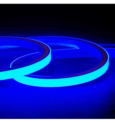 AnyCut Neon Flex 10x10 Blå LED strip - 5m, 8W/m, 12V, Ingen klippeafstand