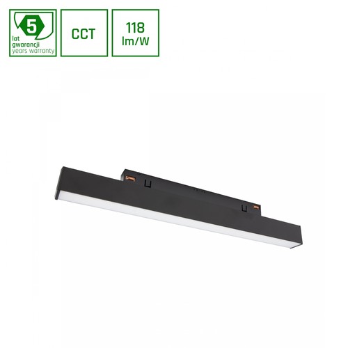 System Shift CCT - Line S 8W - Skinne Lys 304x23x42mm, 100°, Sort, CCT Switch
