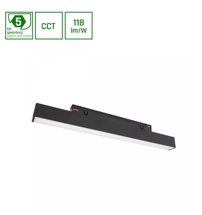 System Shift CCT - Line S 8W - Skinne Lys 304x23x42mm, 100°, Sort, CCT Switch