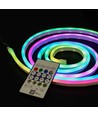 250cm RGBIC Neon Flex komplet sæt - 7x15 neonflex, Bluetooth app, fjernbetjening, inkl. montage, USB