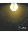 V-Tac 4W LED kronepære - G45, kultråd, klart glas, E27