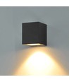 3W væglampe - IP65, sort, firkantet, inde / ude, inkl. lyskilde