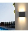 12W DuoLume væglampe - IP65, sort, op/ned, inde / ude, inkl. lyskilde