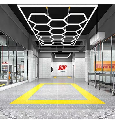 591W RA95 Hexagon LED 14 felter + ramme komplet sæt - Inkl. strømtilslutning