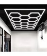 Hexagon LED 14 felter + ramme komplet sæt - 591W, inklusiv strømtilslutning