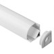 Alu hjørneprofil 16x16 til LED strip - 1 meter, inkl. mælkehvidt cover, klips og endestykker