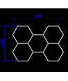 168W RA95 Hexagon LED 5 felter komplet sæt - Inkl. strømtilslutning